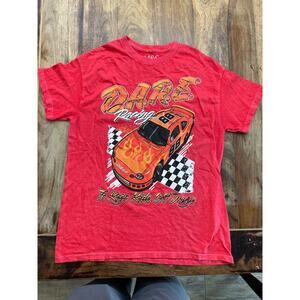 D.A.R.E. Red Pigment Racing Cotton Graphic Print Short Sleeves T-shirt Size M